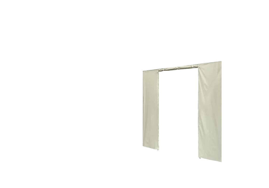 Rechte Seitenwand mit Tür für Stormtent 2x2 m Beige in 320g/m²