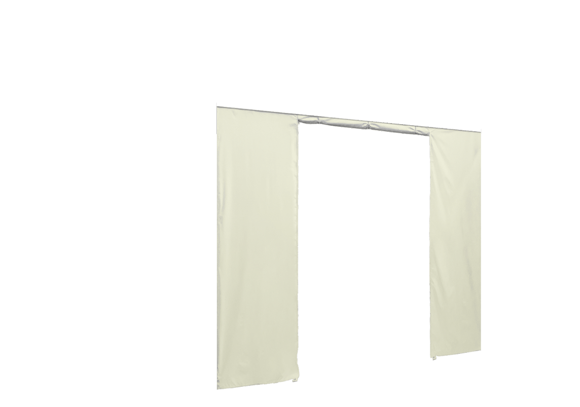 Vordere Seitenwand mit Tür für Stormtent 2x2 m Beige in 320g/m²