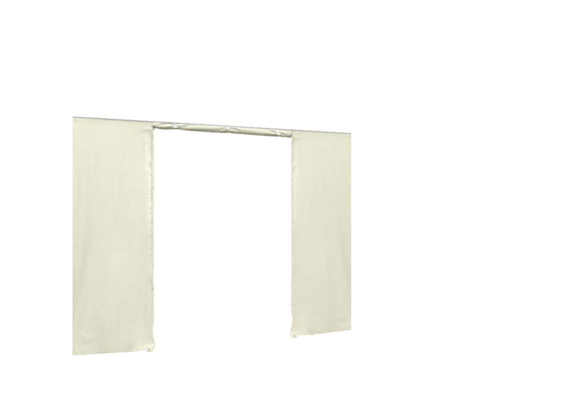 Vordere Seitenwand mit Tür für Stormtent 3x6 m Beige in 320g/m²