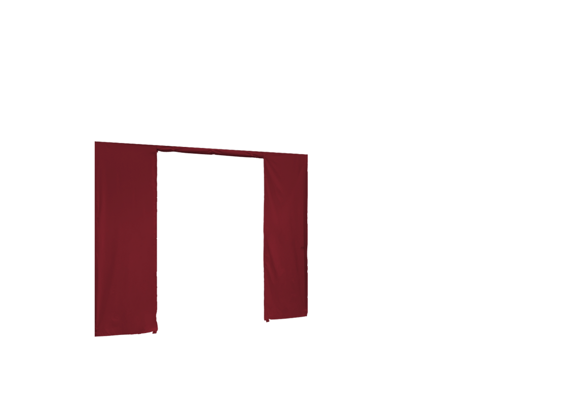 Hintere Seitenwand mit Tür für Stormtent Burgund in 320g/m²
