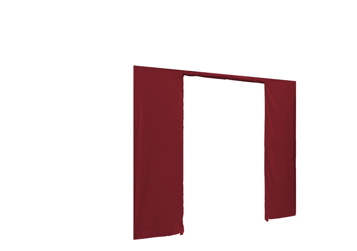 Vordere Seitenwand mit Tür für Stormtent Burgund in 320g/m²