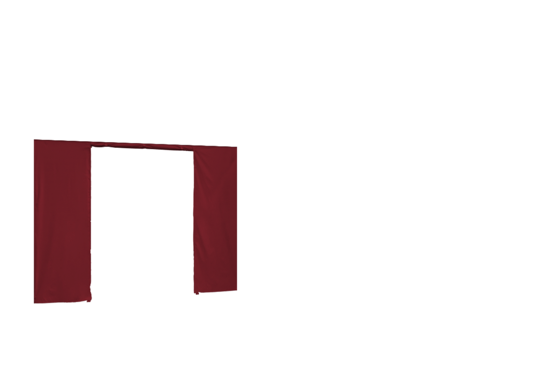 Hintere Seitenwand mit Tür für Stormtent 3x6 m Burgund in 320g/m²