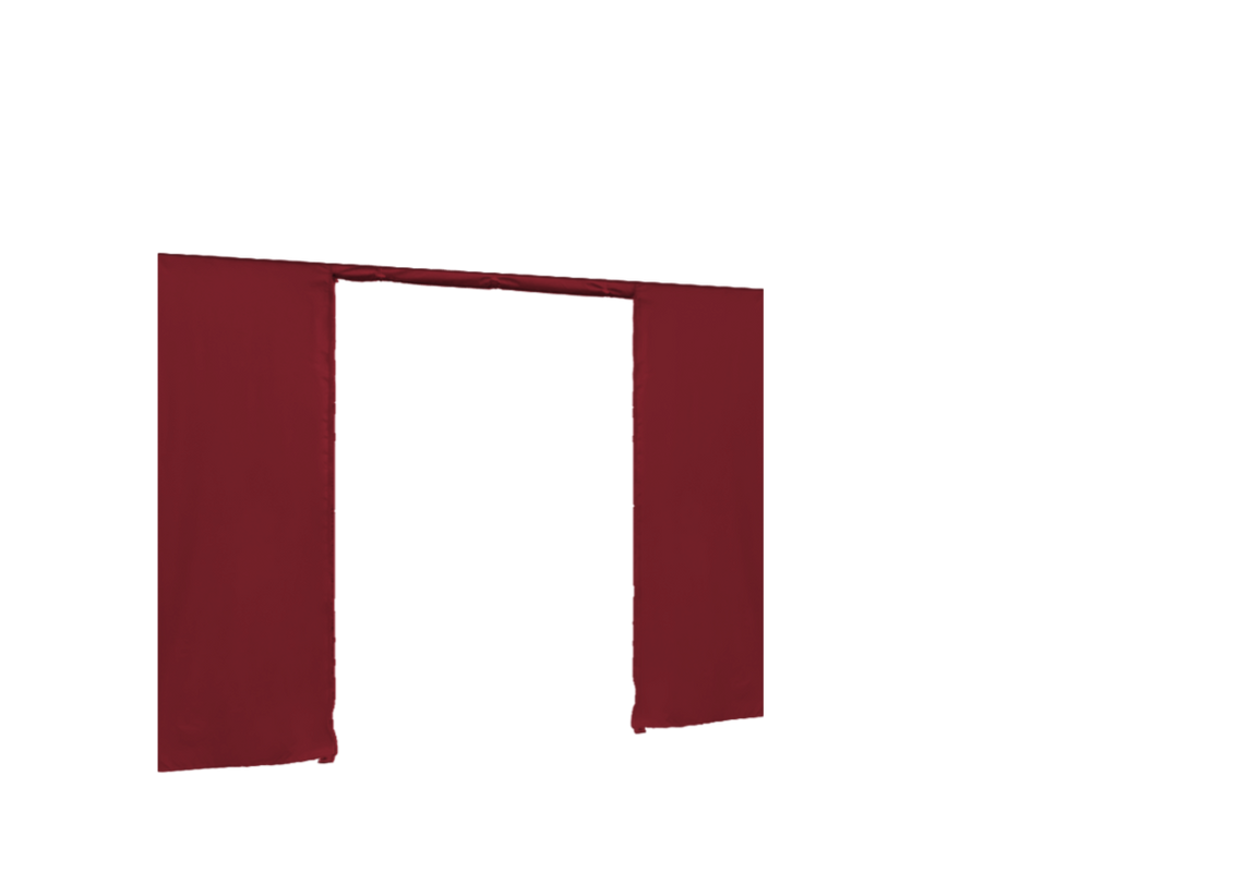 Vordere Seitenwand mit Tür für Stormtent 3x6 m Burgund in 320g/m²