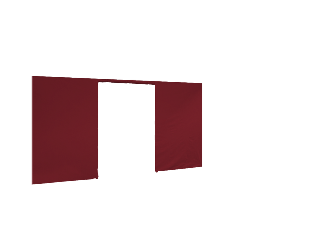 Hintere Seitenwand mit Tür für Stormtent 3x4,5 m Burgund in 320g/m²