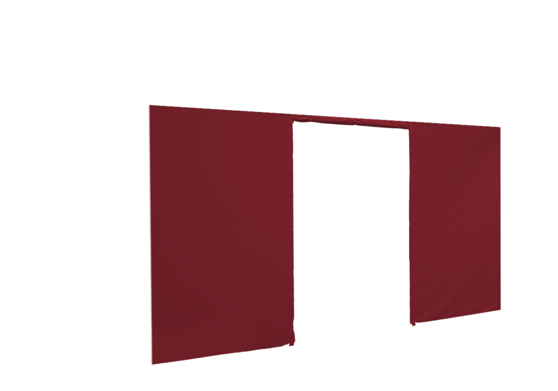 Vordere Seitenwand mit Tür für Stormtent 3x4,5 m Burgund in 320g/m²
