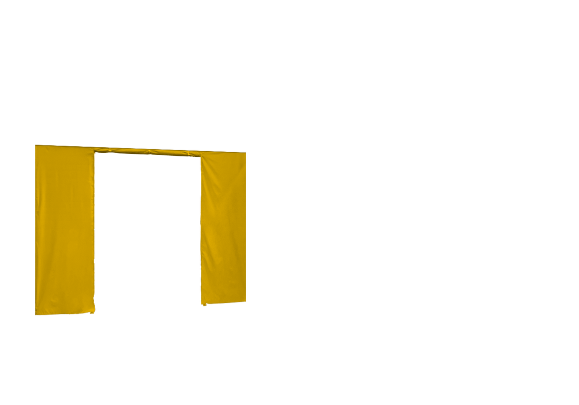 Hintere Seitenwand mit Tür für Stormtent 3x6 m Gelb in 320g/m²
