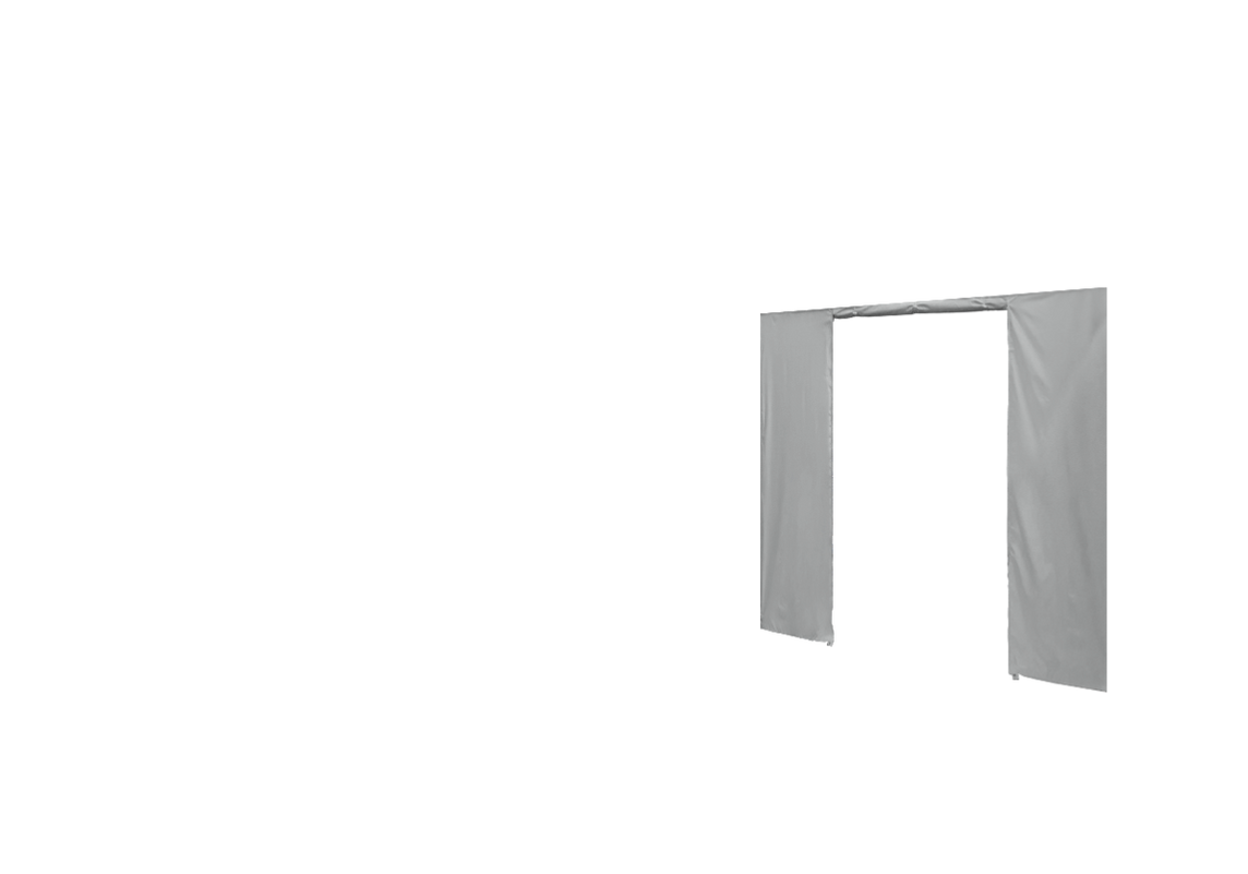 Rechte Seitenwand mit Tür für Stormtent 3x4,5 m Grau in 320g/m²