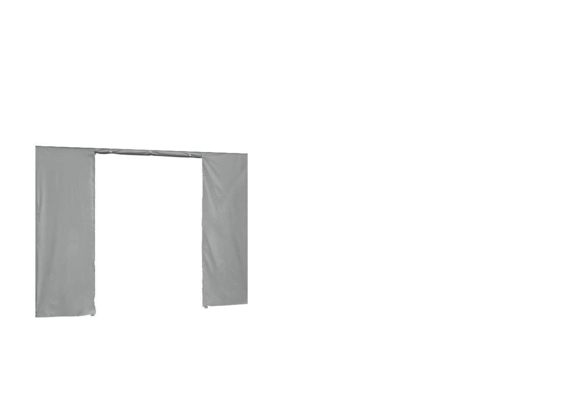 Hintere Seitenwand mit Tür für Stormtent 3x6 m Grau in 320g/m²