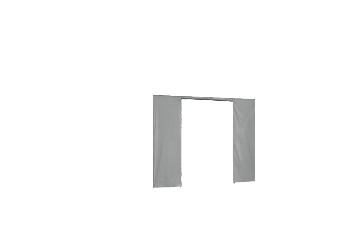 Zweite hintere Seitenwand mit Tür für Stormtent 3x6 m Grau in 320g/m²