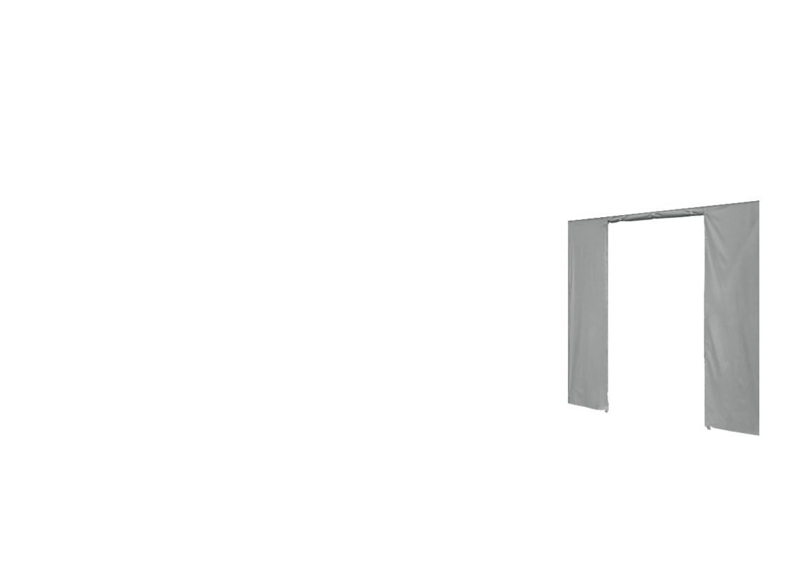 Rechte Seitenwand mit Tür für Stormtent 3x6 m Grau in 320g/m²