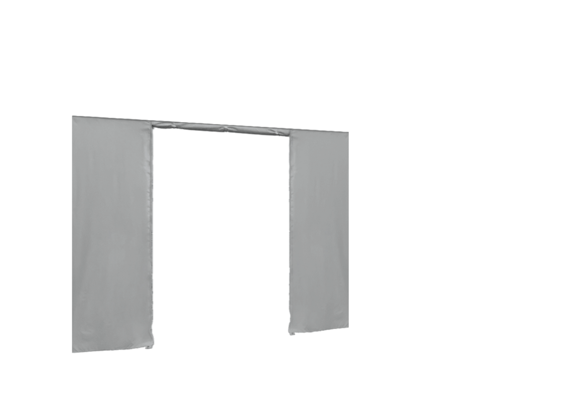 Vordere Seitenwand mit Tür für Stormtent 3x6 m Grau in 320g/m²