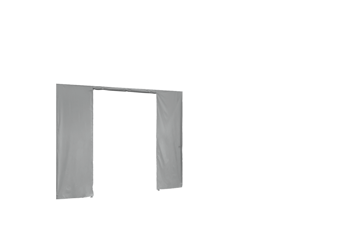 Hintere Seitenwand mit Tür für Stormtent Grau in 320g/m²
