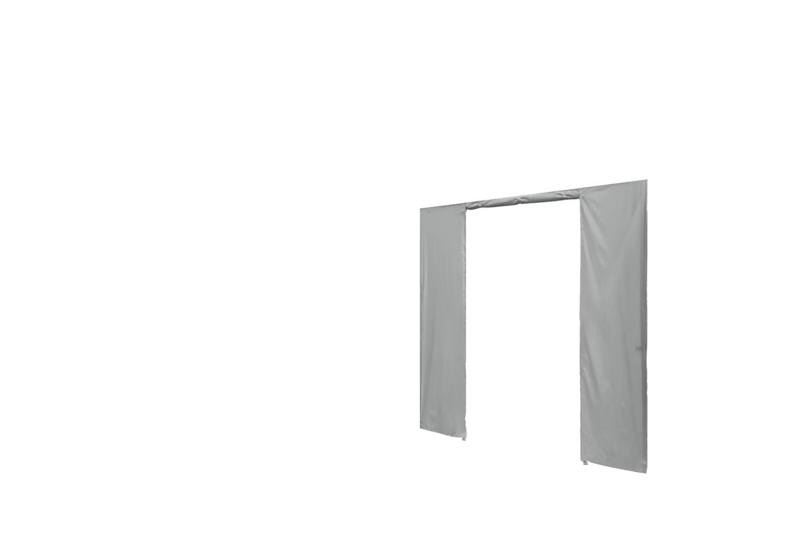 Rechte Seitenwand mit Tür für Stormtent Grau in 320g/m²