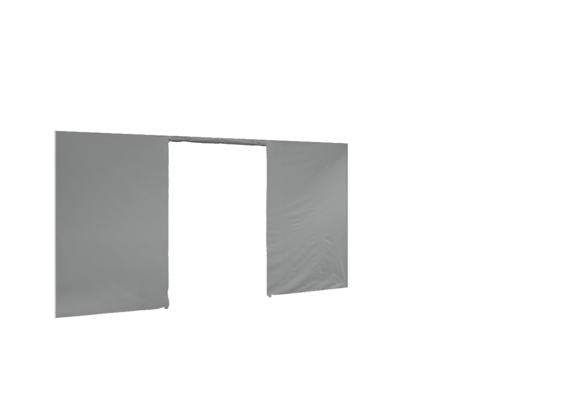 Hintere Seitenwand mit Tür für Stormtent 3x4,5 m Grau in 320g/m²