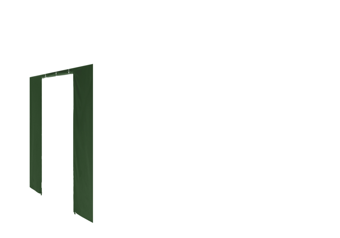 Linke Seitenwand mit Tür für Stormtent 2x3 m Grün in 320g/m²