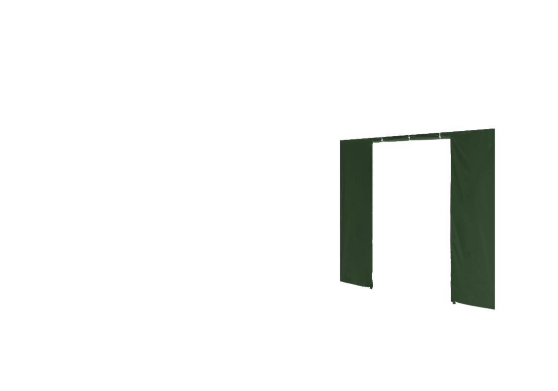 Rechte Seitenwand mit Tür für Stormtent 3x4,5 m Grün in 320g/m²