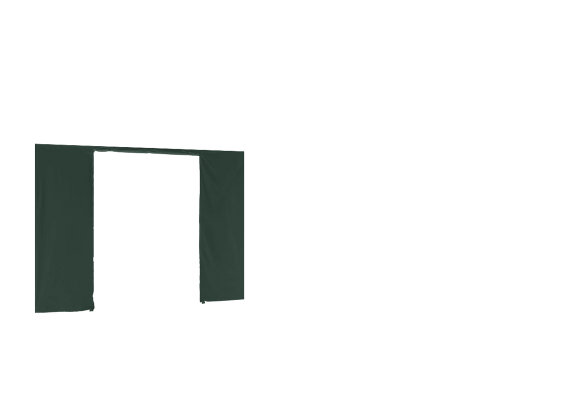 Hintere Seitenwand mit Tür für Stormtent 3x6 m Grün in 320g/m²