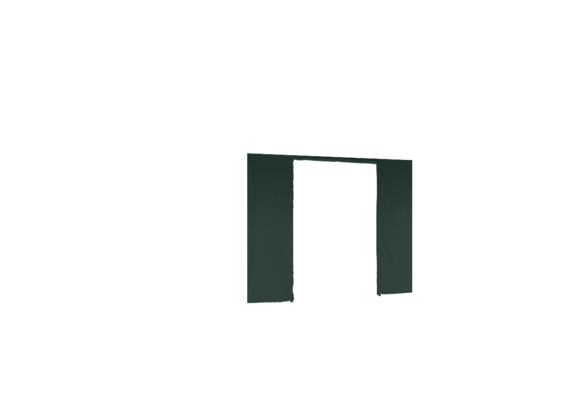 Zweite hintere Seitenwand mit Tür für Stormtent 3x6 m Grün in 320g/m²