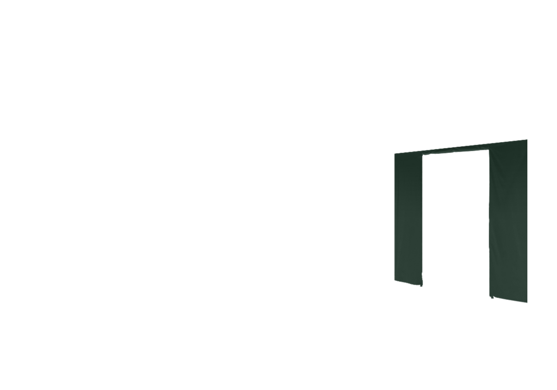 Rechte Seitenwand mit Tür für Stormtent 3x6 m Grün in 320g/m²