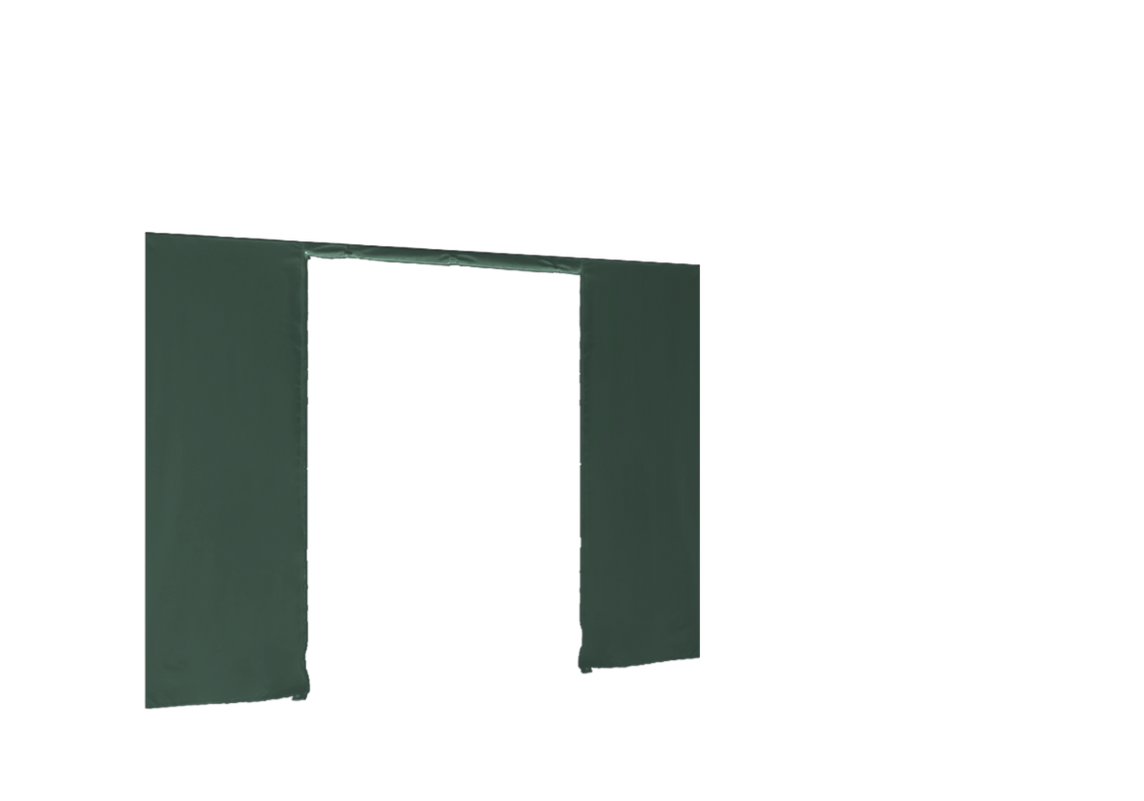 Vordere Seitenwand mit Tür für Stormtent 3x6 m Grün in 320g/m²