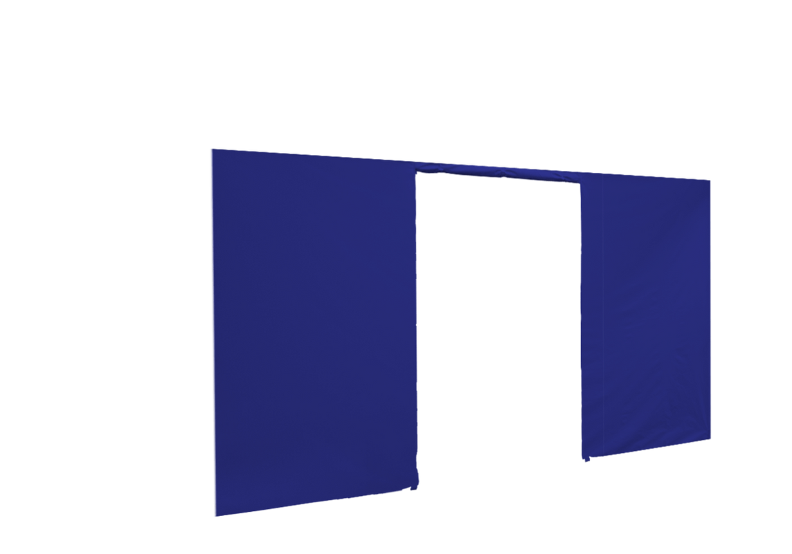 Vordere Seitenwand mit Tür für Stormtent 3x4,5 m Königsblau in 320g/m²