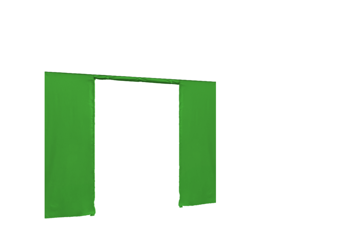 Vordere Seitenwand mit Tür für Stormtent 3x6 m Lime in 320g/m²
