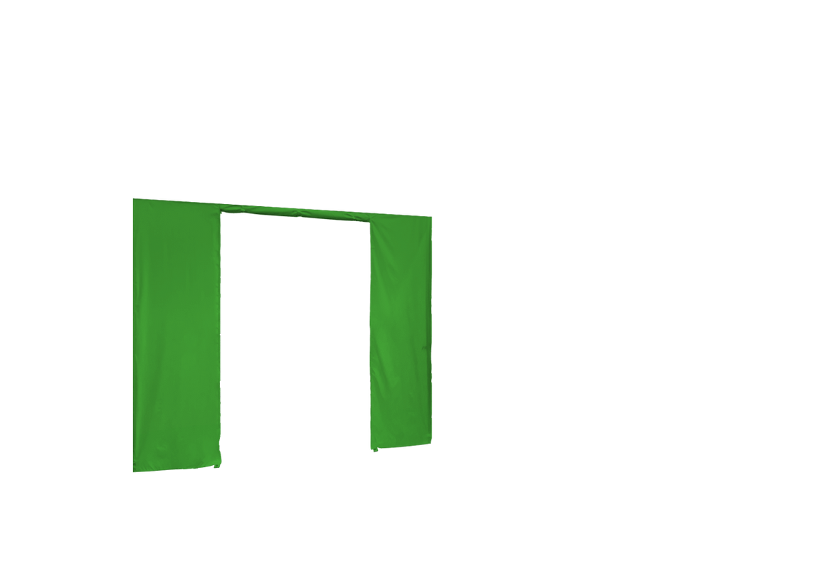 Hintere Seitenwand mit Tür für Stormtent Lime in 320g/m²