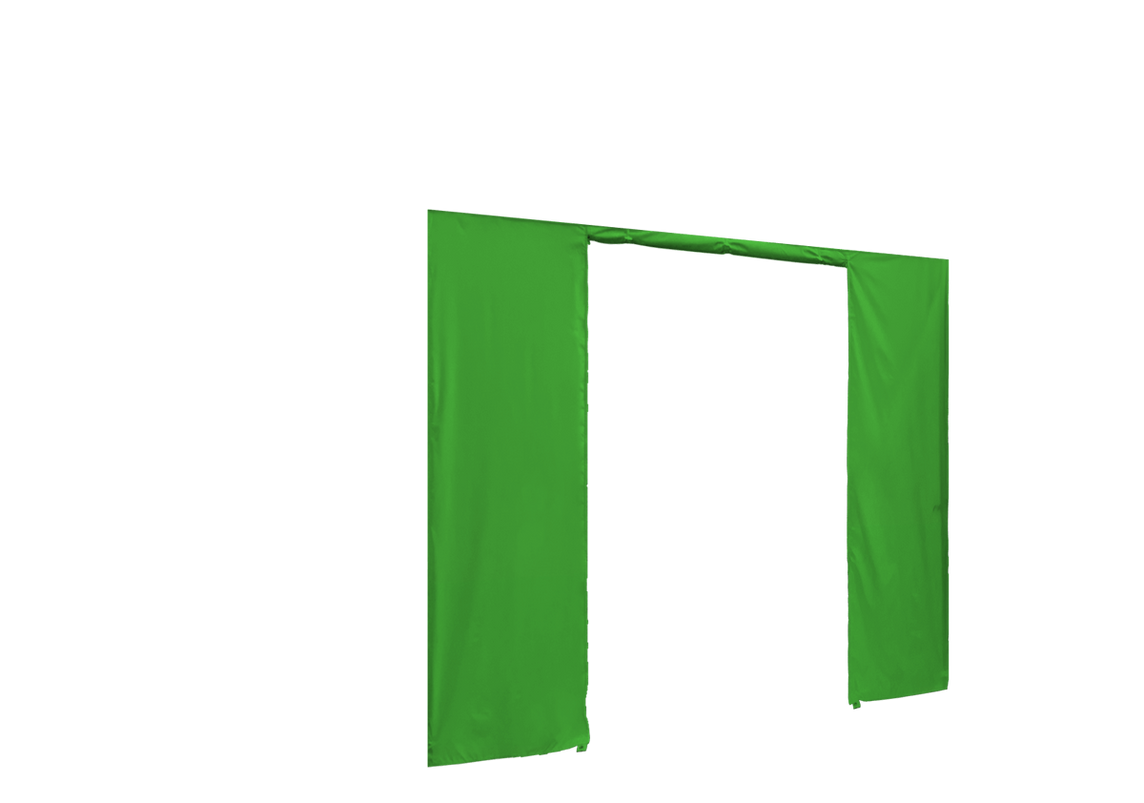 Vordere Seitenwand mit Tür für Stormtent Lime in 320g/m²
