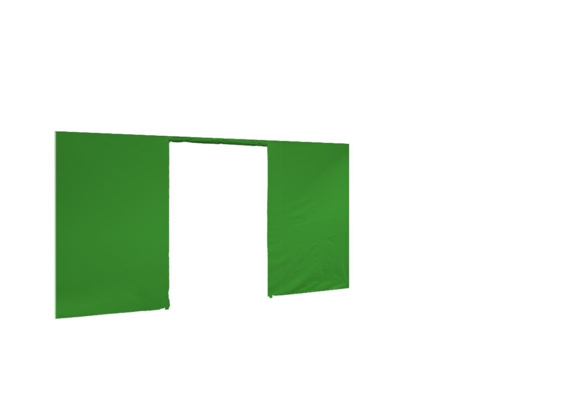 Hintere Seitenwand mit Tür für Stormtent 3x4,5 m Lime in 320g/m²