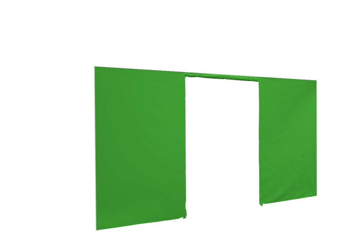 Vordere Seitenwand mit Tür für Stormtent 3x4,5 m Lime in 320g/m²