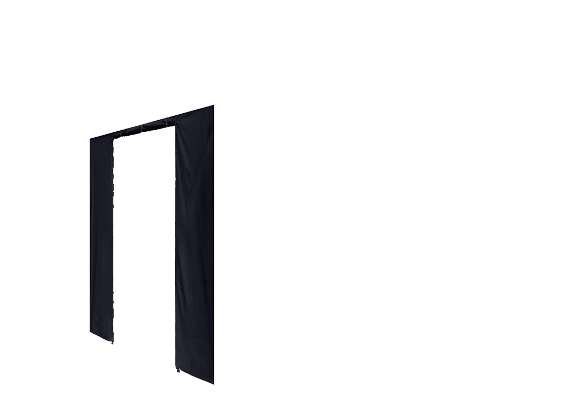 Linke Seitenwand mit Tür für Stormtent 2x2 m Navyblau in 320g/m²