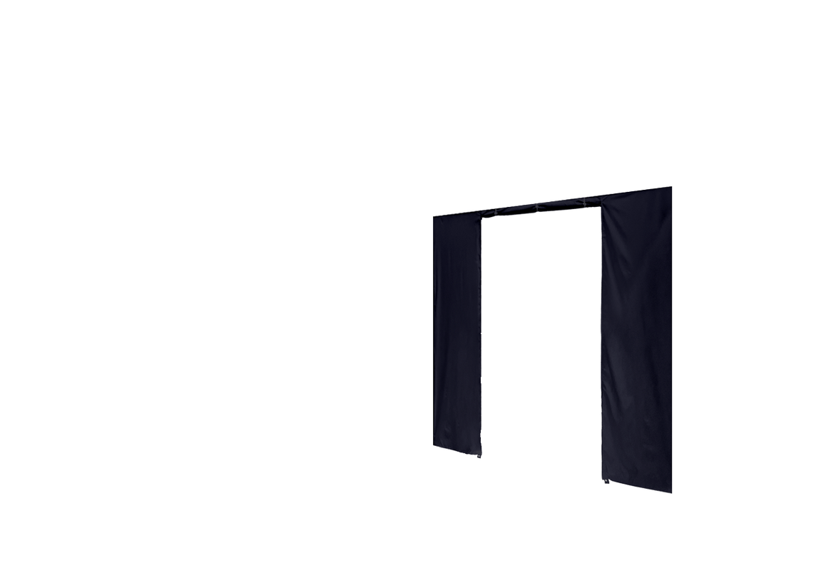 Rechte Seitenwand mit Tür für Stormtent 2x2 m Navyblau in 320g/m²
