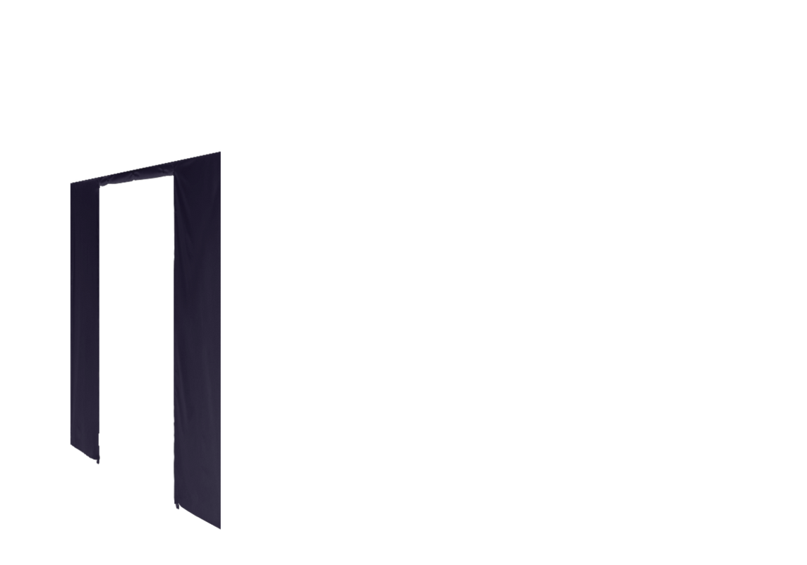 Linke Seitenwand mit Tür für Stormtent 3x4,5 m Navy in 320g/m²