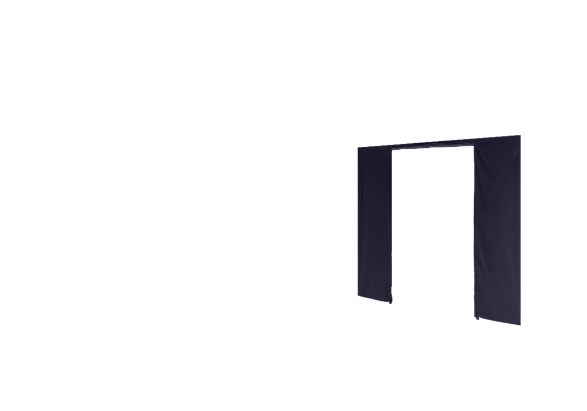 Rechte Seitenwand mit Tür für Stormtent 3x4,5 m Navy in 320g/m²