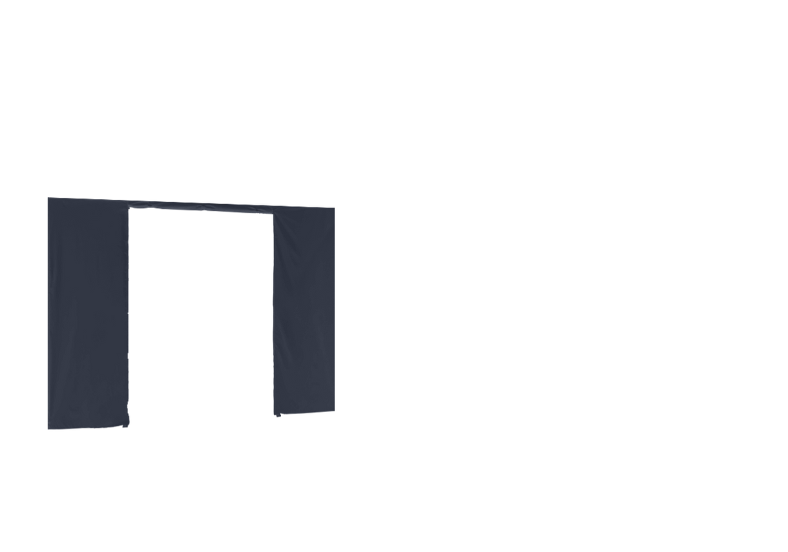 Hintere Seitenwand mit Tür für Stormtent 3x6 m Navy in 320g/m²