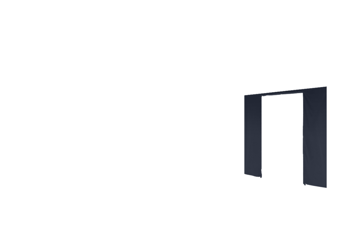 Rechte Seitenwand mit Tür für Stormtent 3x6 m Navy in 320g/m²
