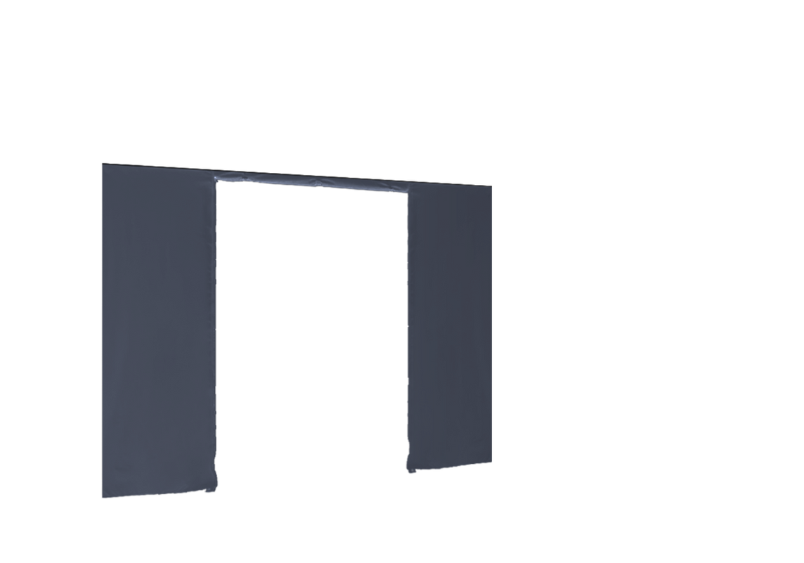 Vordere Seitenwand mit Tür für Stormtent 3x6 m Navy in 320g/m²