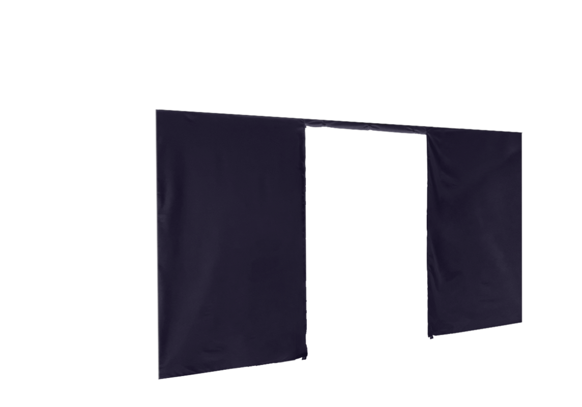 Vordere Seitenwand mit Tür für Stormtent 3x4,5 m Navy in 320g/m²