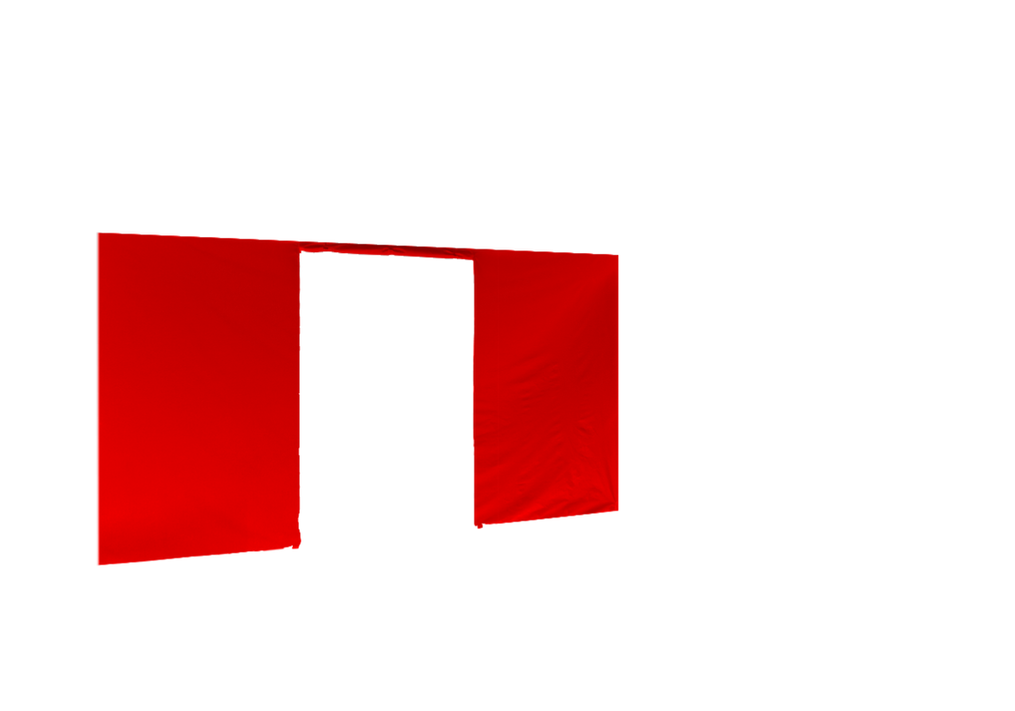 Hintere Seitenwand mit Tür für Stormtent 2x3 m Rot in 320g/m²
