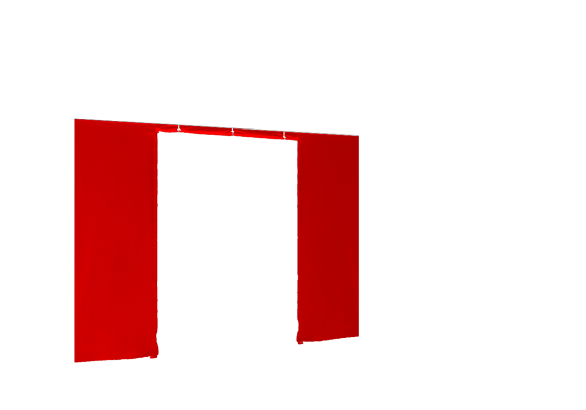 Vordere Seitenwand mit Tür für Stormtent 3x6 m Rot in 320g/m²