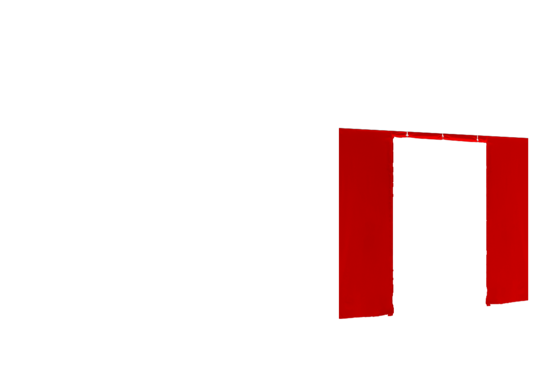 Zweite vordere Seitenwand mit Tür für Stormtent 3x6 m Rot in 320g/m²