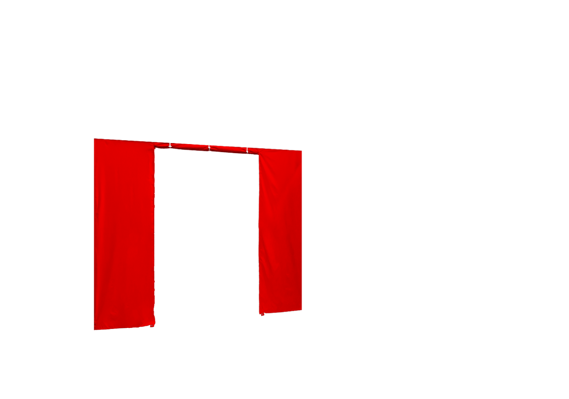 Hintere Seitenwand mit Tür für Stormtent Rot in 320g/m²