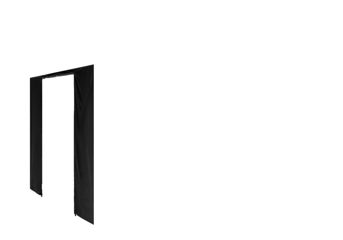 Linke Seitenwand mit Tür für Stormtent 2x3 m Schwarz in 320g/m²