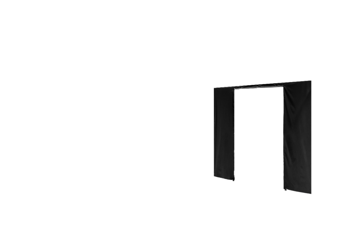 Rechte Seitenwand mit Tür für Stormtent 2x3 m Schwarz in 320g/m²