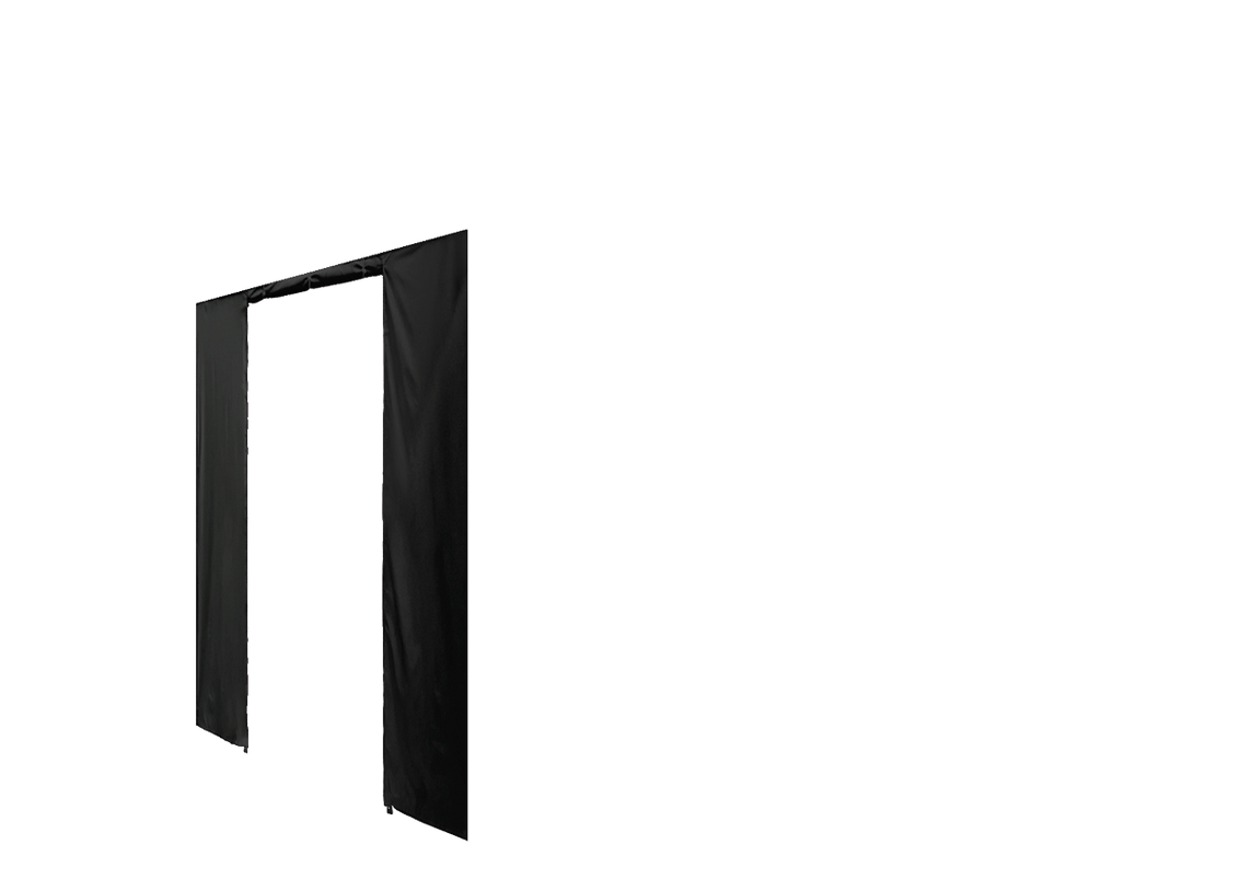 Linke Seitenwand mit Tür für Stormtent 2x2 m Schwarz in 320g/m²