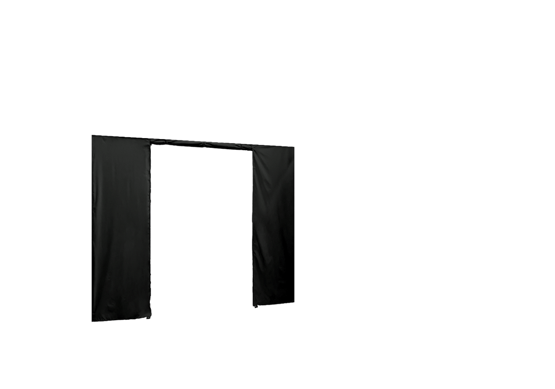 Hintere Seitenwand mit Tür für Stormtent 2x2 m Schwarz in 320g/m²