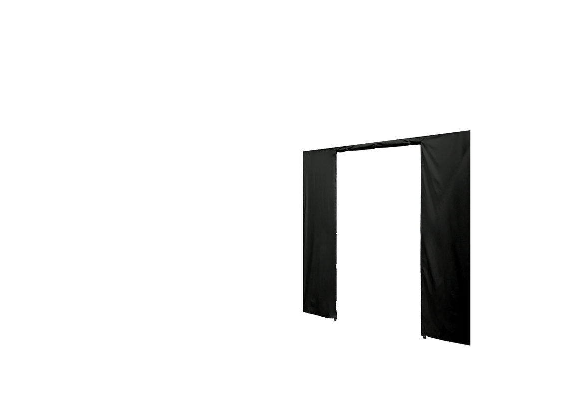 Rechte Seitenwand mit Tür für Stormtent 2x2 m Schwarz in 320g/m²