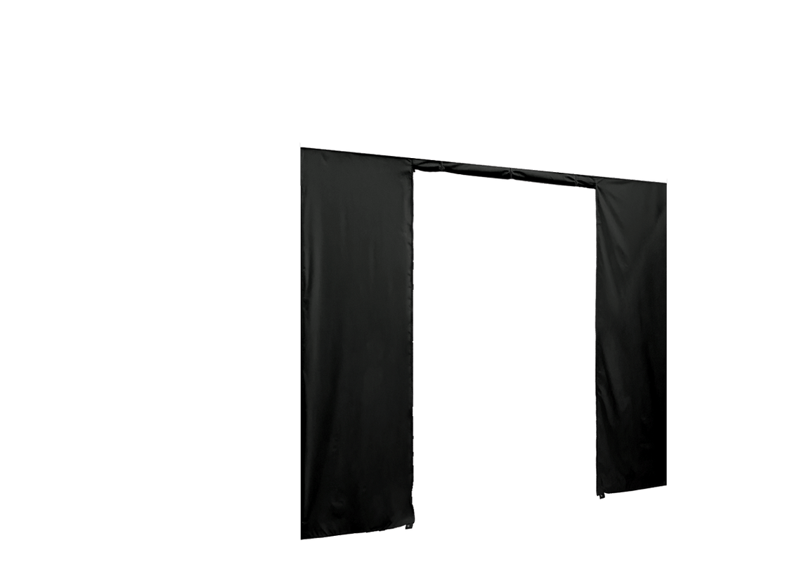 Vordere Seitenwand mit Tür für Stormtent 2x2 m Schwarz in 320g/m²