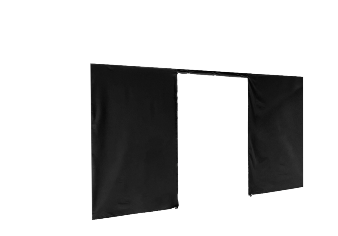 Vordere Seitenwand mit Tür für Stormtent 2x3 m Schwarz in 320g/m²