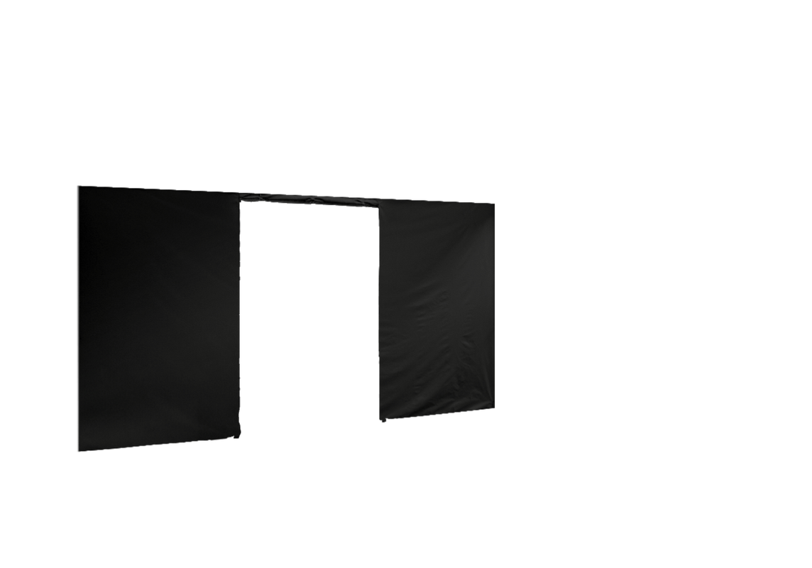 Hintere Seitenwand mit Tür für Stormtent 3x4,5 m Schwarz in 320g/m²